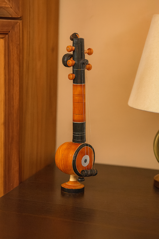 Kondapalli Wooden Craft –Locally crafted –Home décor/ Gifts– Miniature Veena - Naturally colored – P000316 P000317