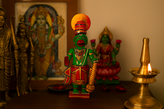Kondapalli Wooden Craft –Locally crafted –Home décor/Pooja Room / Gifts– Lord Hanuman - Naturally colored – P000311
