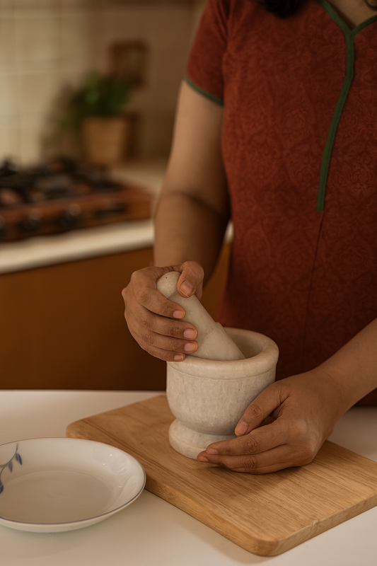 Allagadda Mortar and pestle - 12.5 CM X 7.5 CM X 7.5 CM– P000281