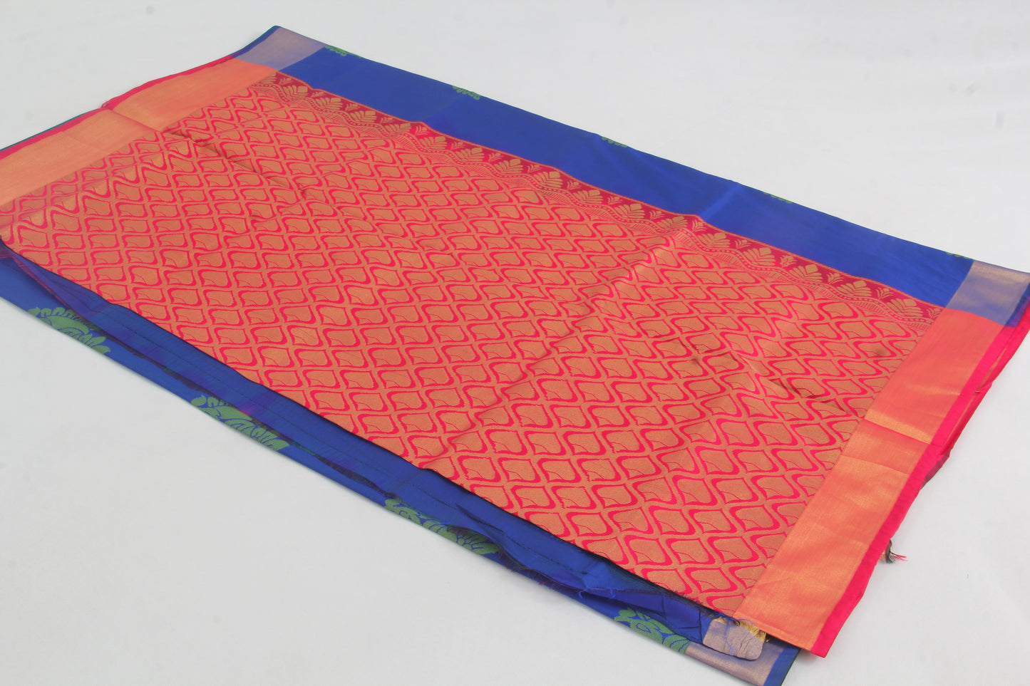 Salem Silk Sarees – Cerulean Blue – Soft Saree – Fancy border - Soft Silk – P000276