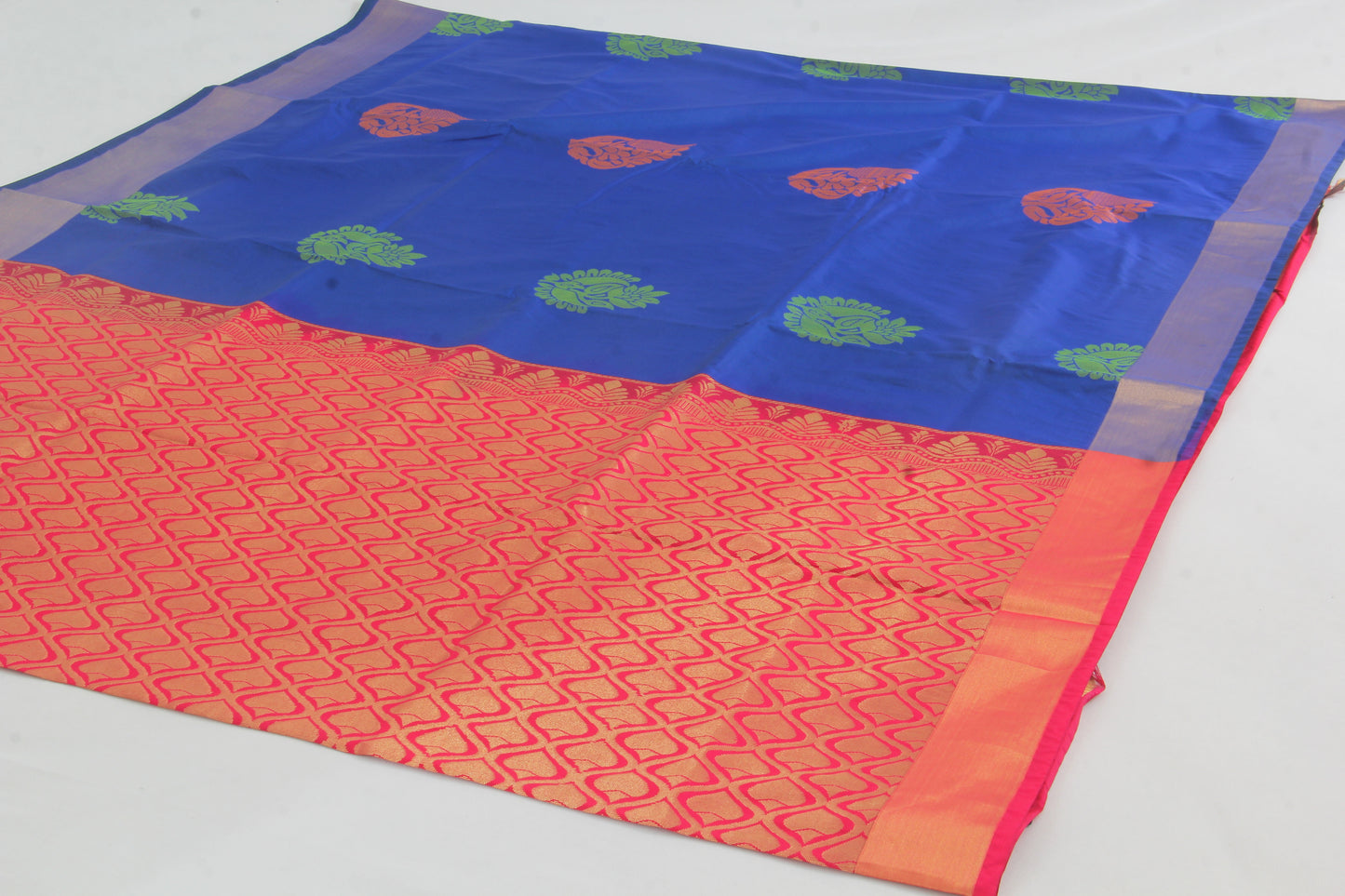 Salem Silk Sarees – Cerulean Blue – Soft Saree – Fancy border - Soft Silk – P000276