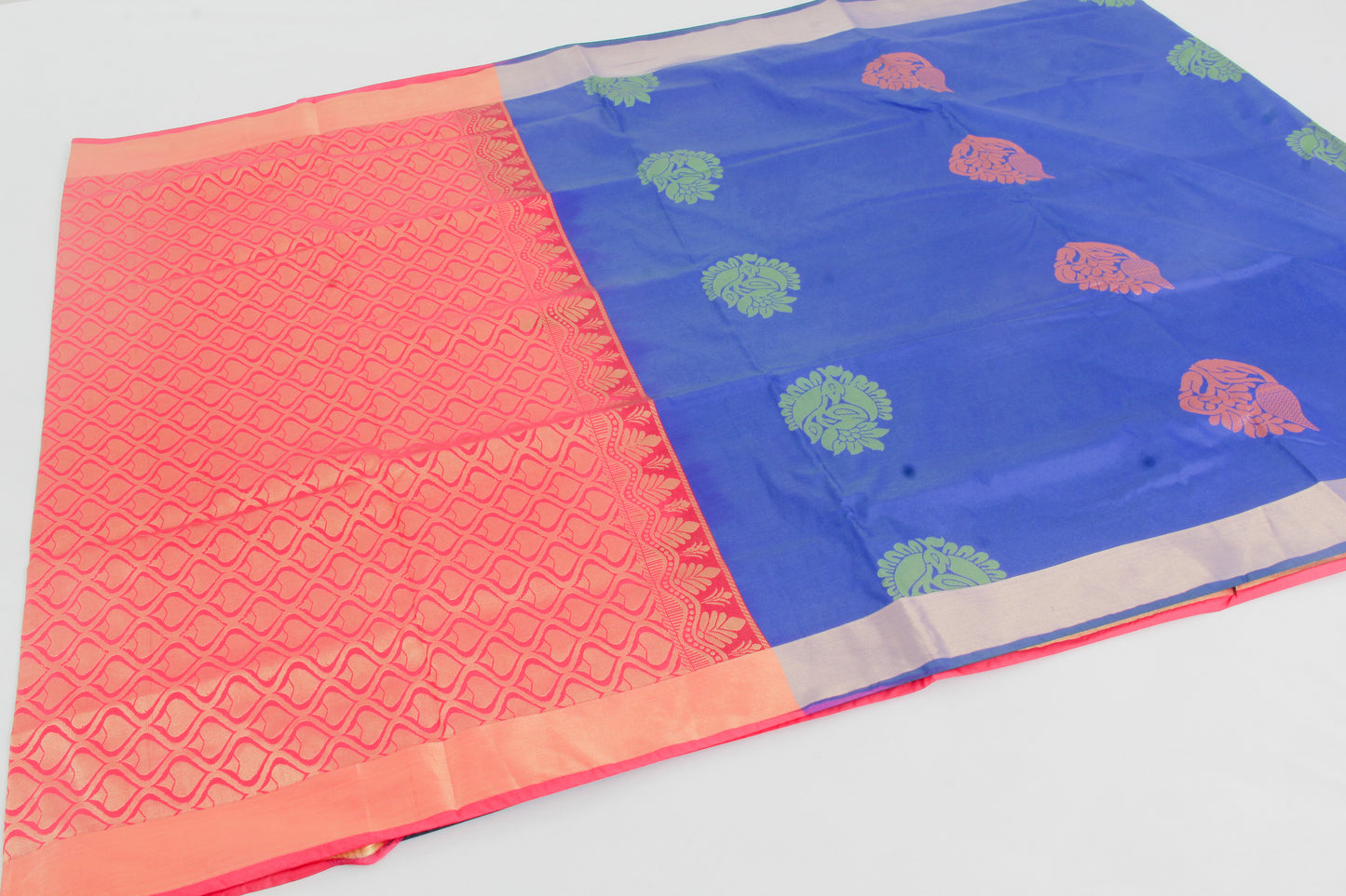 Salem Silk Sarees – Cerulean Blue – Soft Saree – Fancy border - Soft Silk – P000276
