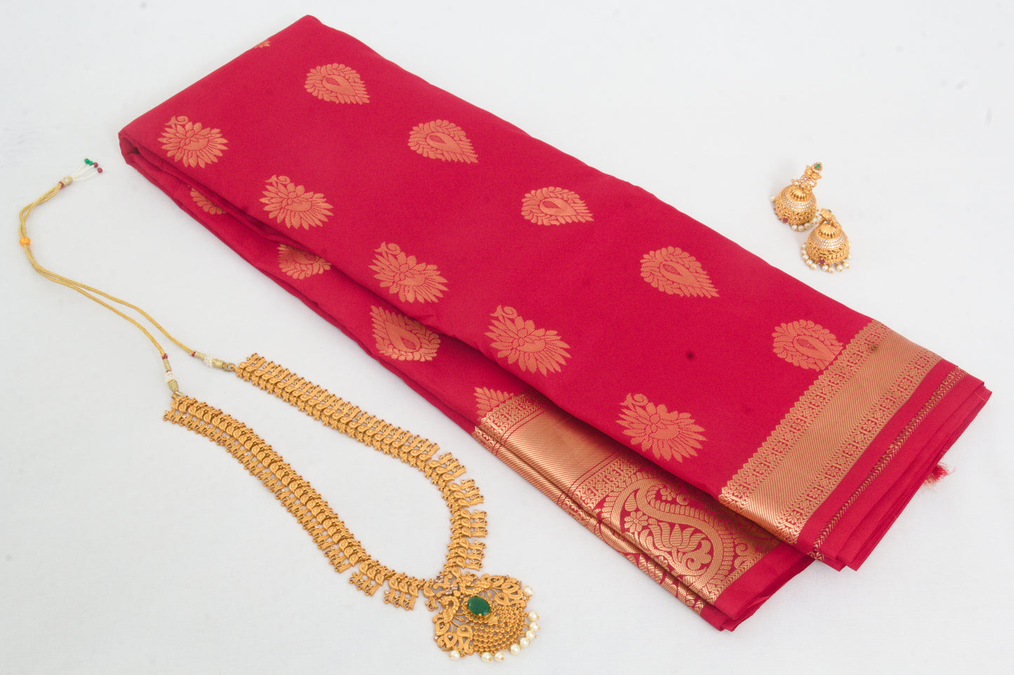 Salem Silk Sarees – Cherry color – 75% Pure Silk - Soft Silk – P000271