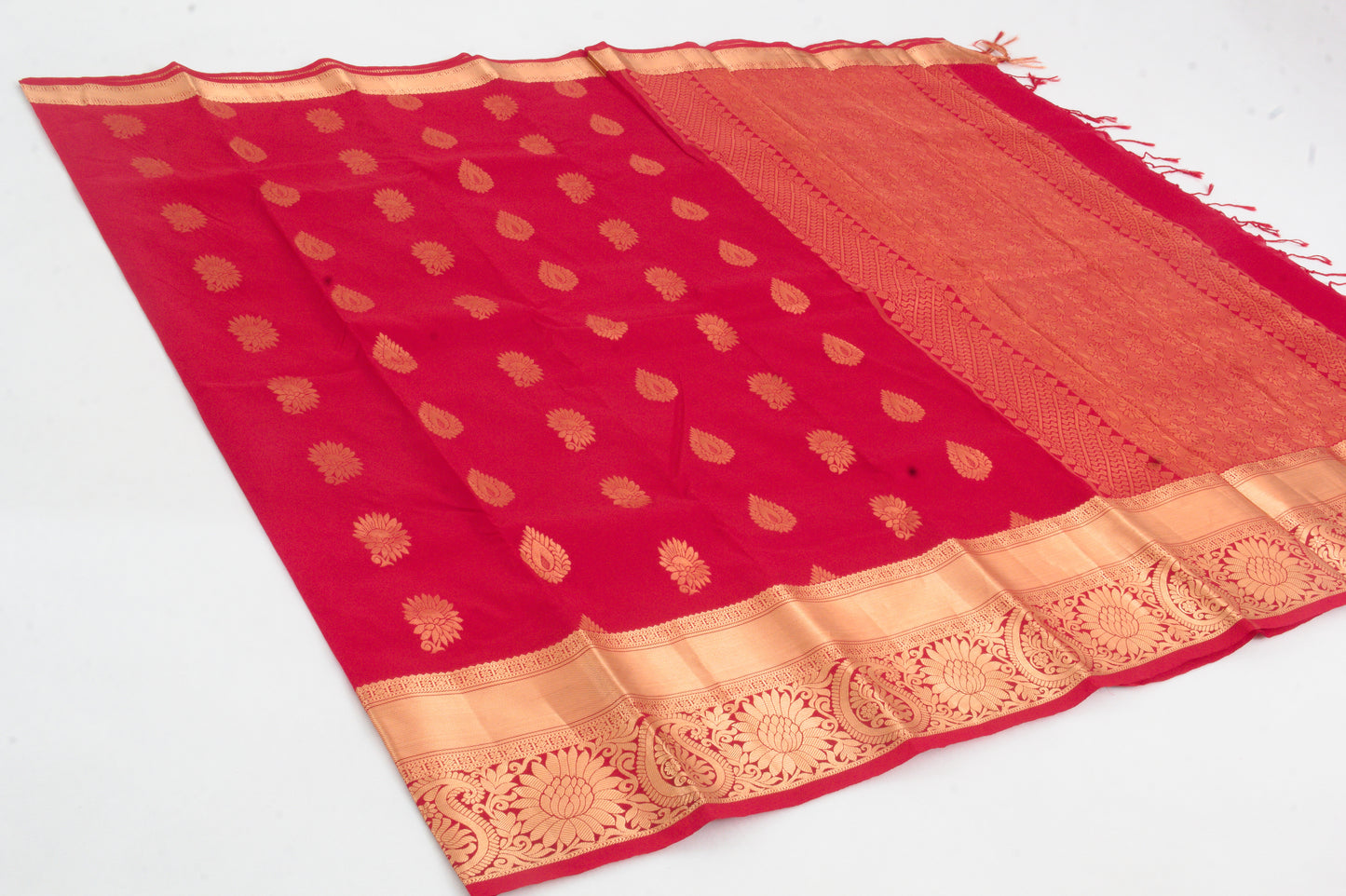 Salem Silk Sarees – Cherry color – 75% Pure Silk - Soft Silk – P000271