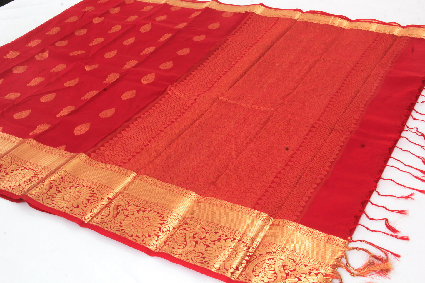 Salem Silk Sarees – Cherry color – 75% Pure Silk - Soft Silk – P000271