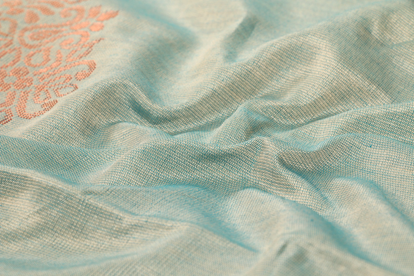 Kanchipuram Pattu Silk Saree – Semi Soft Silk – Bhutta design- Grey Olive - Taupe Pallu - Thread work in body and pallu - P00179