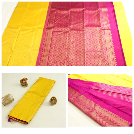 Original – 100% Pure Mulberry Silk  - Dharmavaram Pattu Silk Saree – Hand woven and handmade zari work - P00109