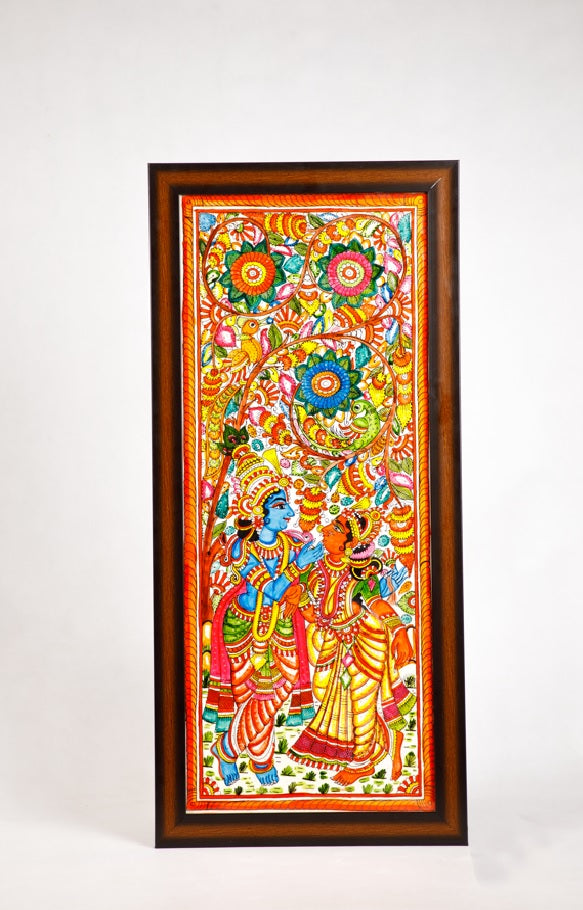 Nimmalkunta Tholu Bommalu – Exclusive Lighted Wall Paintings – Radha Krishna – With Frame and lights - For Home Décor - P000103