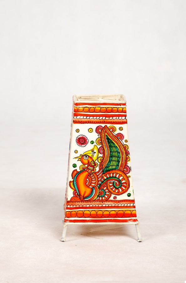 Nimmalkunta Tholu Bommalu –Locally crafted Lamp Shades- Height 8 inches square –Elephant-Peacock Artwork– For Home Décor/Pooja Room - P000121