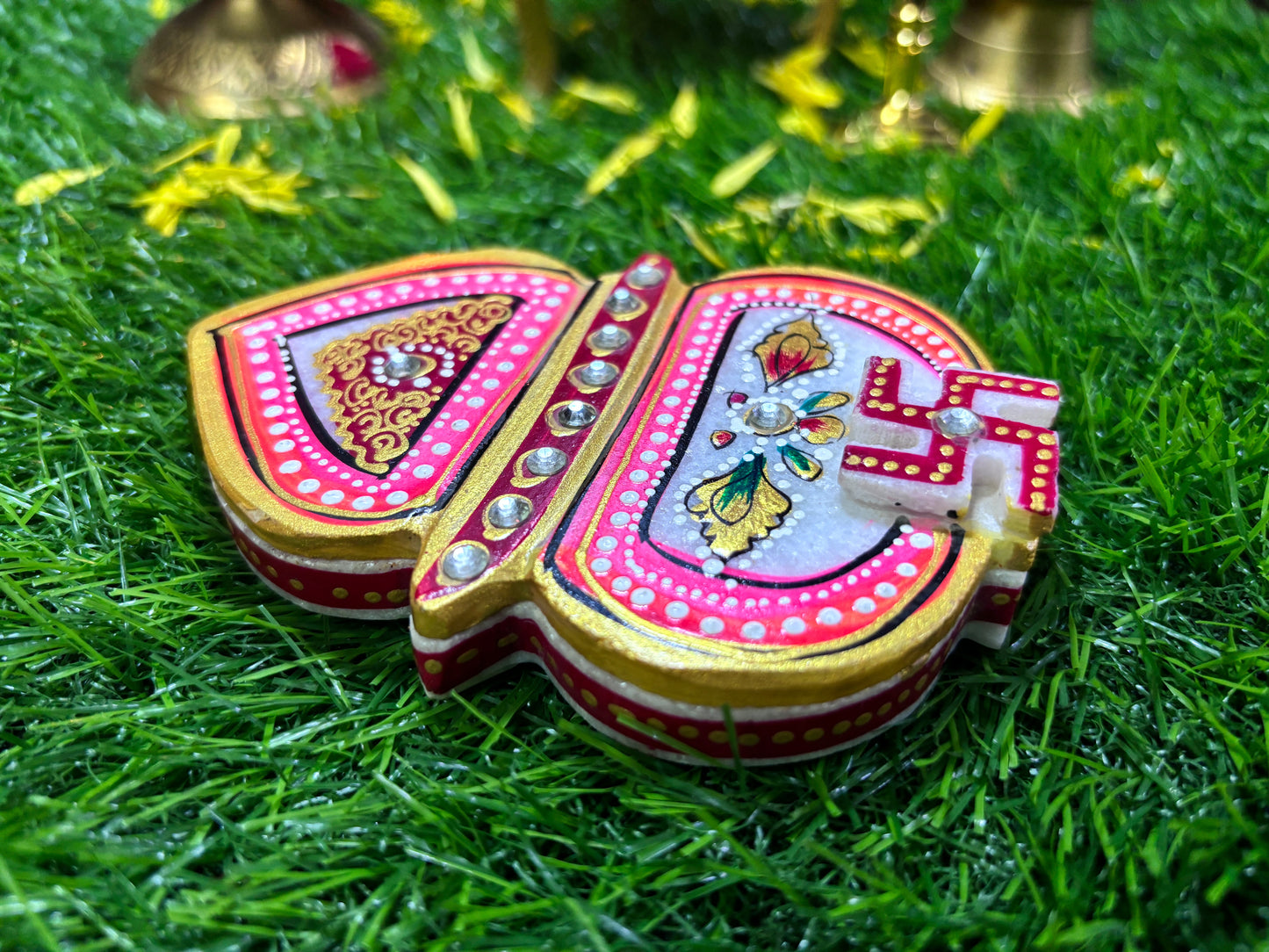 Allagadda - Slider Kum Kum holder - For Pooja Room - 12 CM X 8 CM X 2 CM - P000282