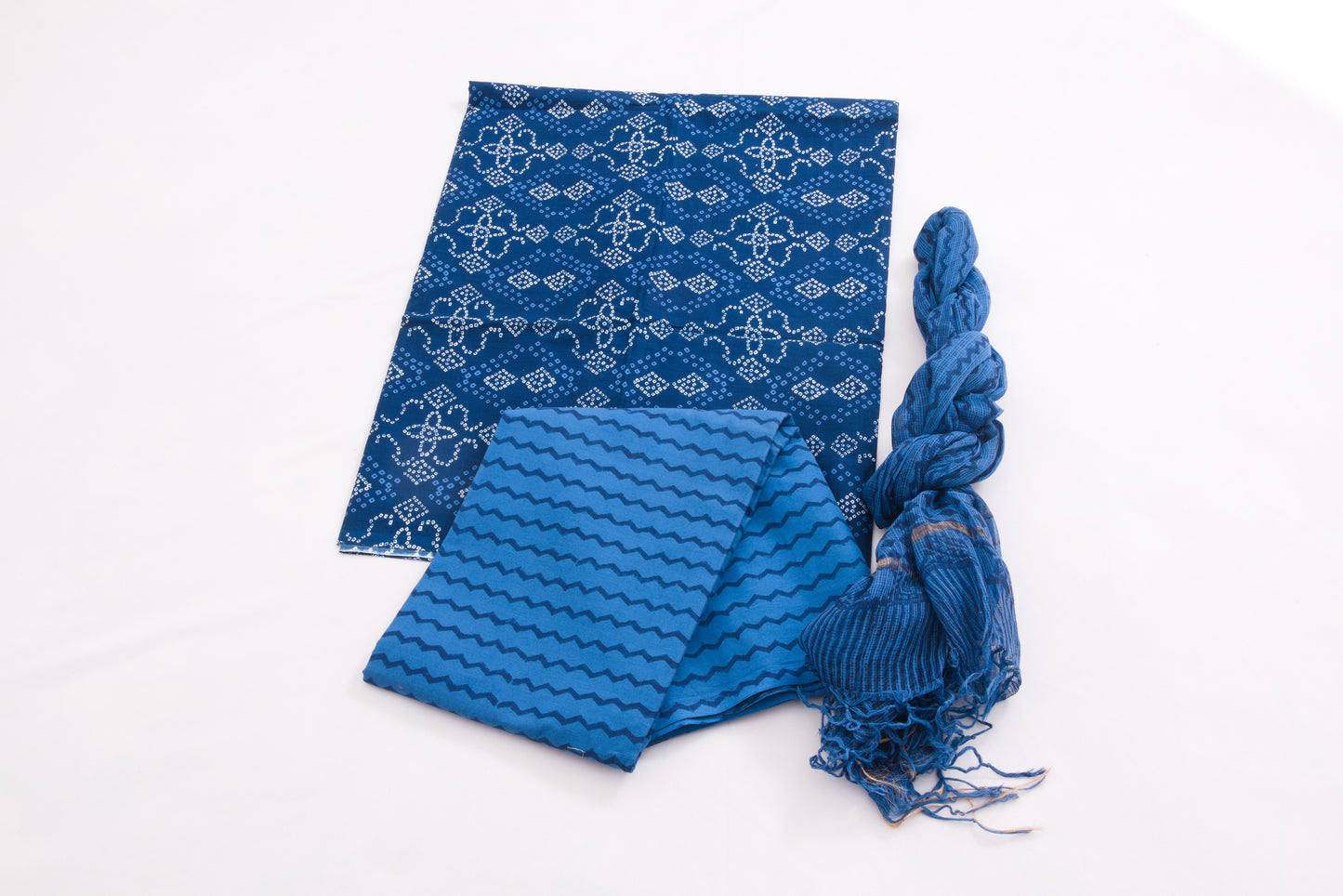 Jaipur Block printed Salwar set – 3 piece Kota Doriya Dupatta Suit– 100% Cotton– Navy Blue - Perfect for all occasions – P000288