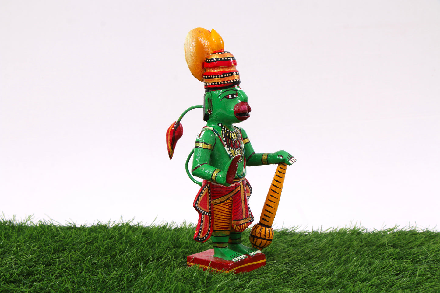 Kondapalli Wooden Craft –Locally crafted –Home décor/Pooja Room / Gifts– Lord Hanuman - Naturally colored – P000311