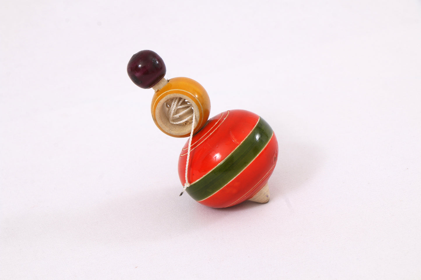 Kondapalli Wooden Toys –Locally crafted –Perfect gift for toddlers – Wooden Spinning top (Lattu) - Naturally colored – P000320