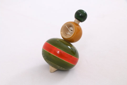 Kondapalli Wooden Toys –Locally crafted –Perfect gift for children – Wooden Spinning top (Lattu)  - Naturally colored – P000321