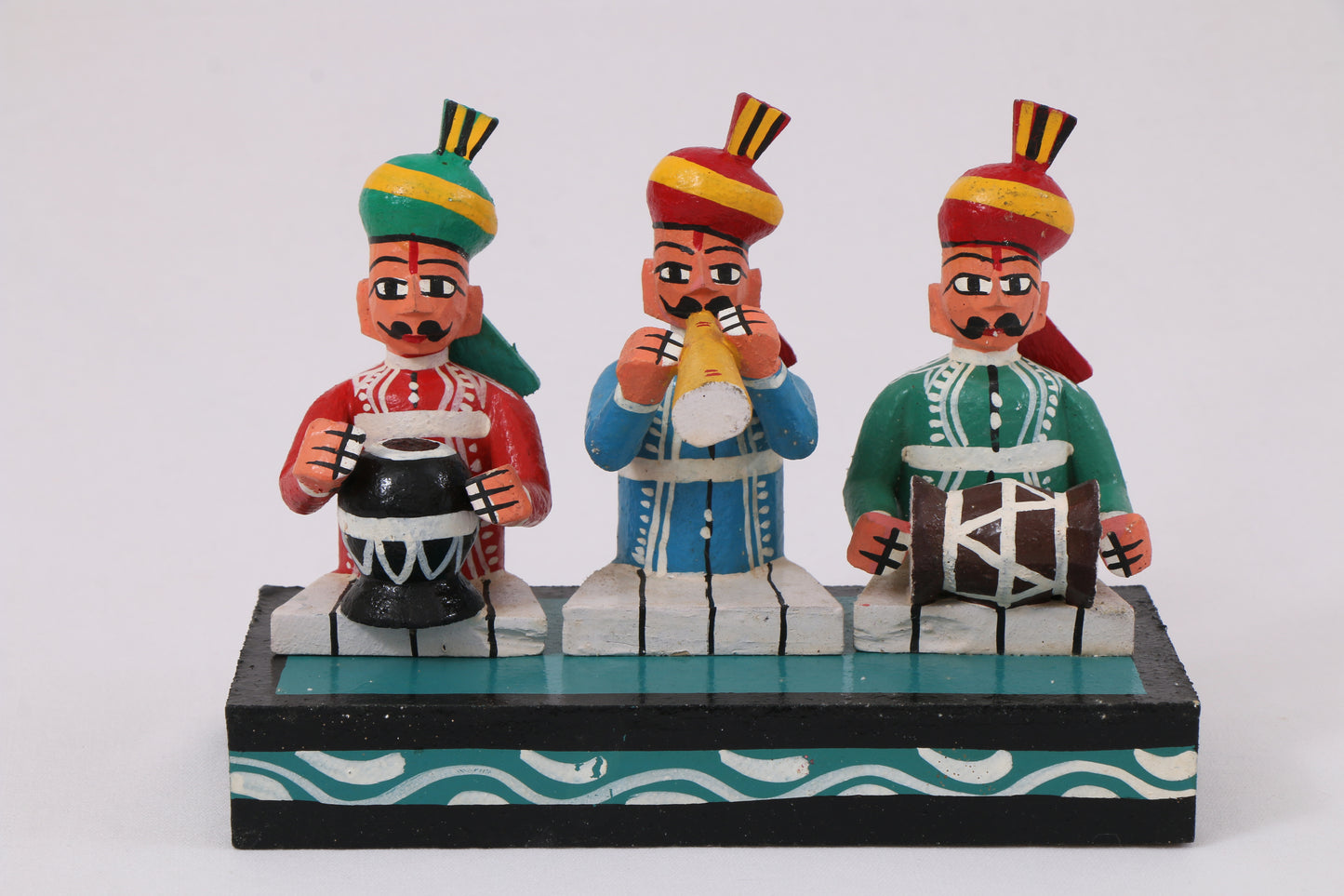 Kondapalli Wooden Craft –Locally crafted –Home décor/ Gifts– Royal Wedding band – Musical troupe figurine - Hand Crafted -  Naturally colored