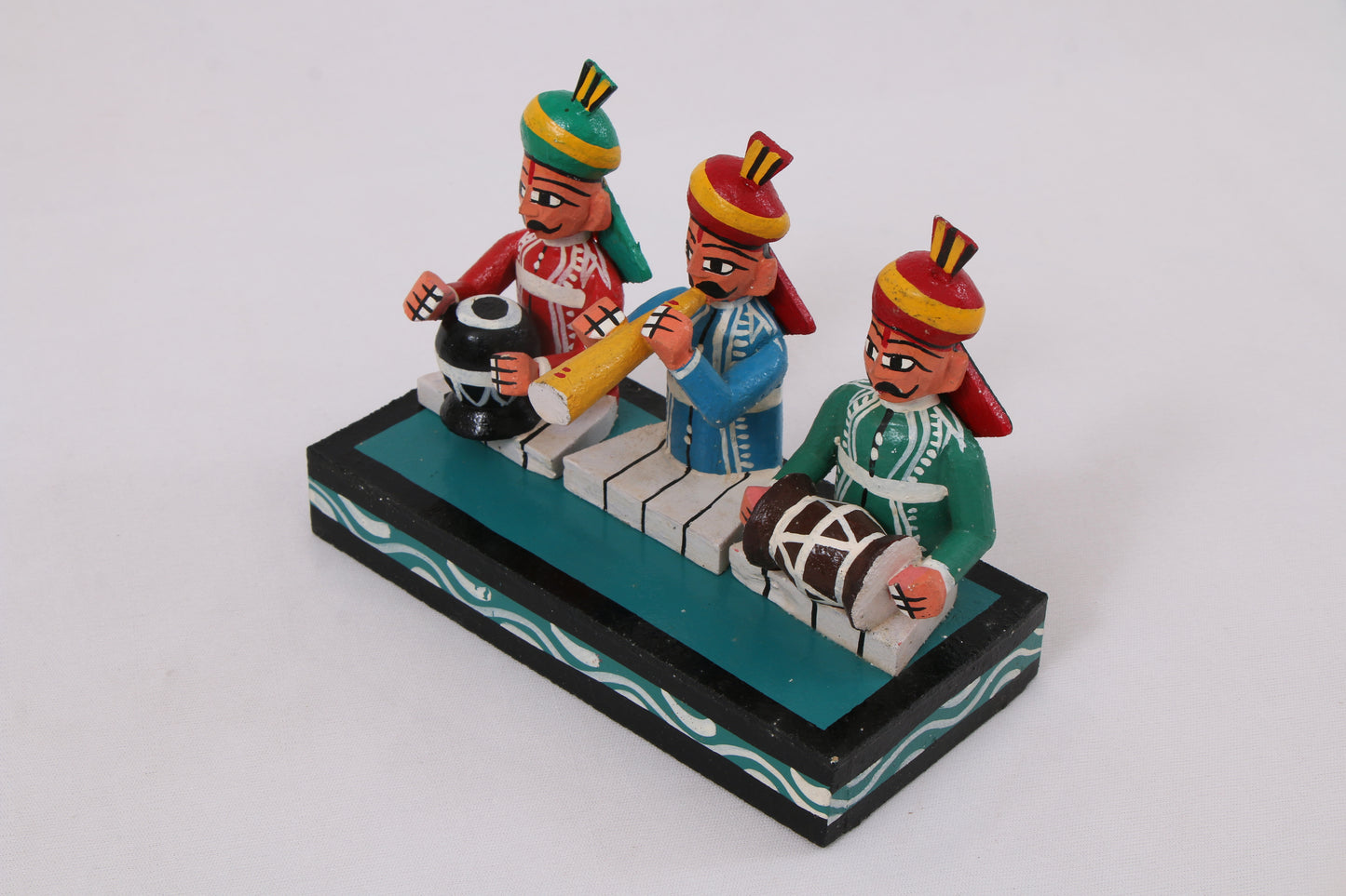 Kondapalli Wooden Craft –Locally crafted –Home décor/ Gifts– Royal Wedding band – Musical troupe figurine - Hand Crafted -  Naturally colored