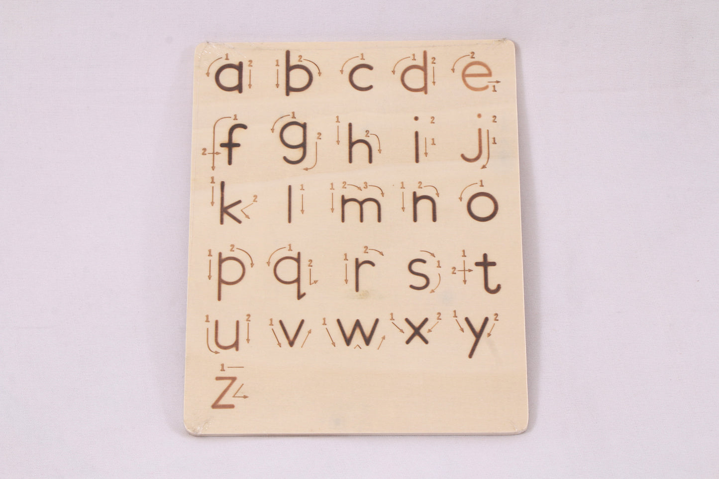 Wooden Alphabet Writing Practice Board – Uppercase & Lowercase (Double-Sided)Kondapalli Wooden Craft –Locally crafted