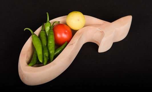 Udayagiri Cutlery -Fish Tray – Deodar wood – For Home/Restaurants/Café/Pubs – Made with Deodar wood – 10 x 3 in. – P00034