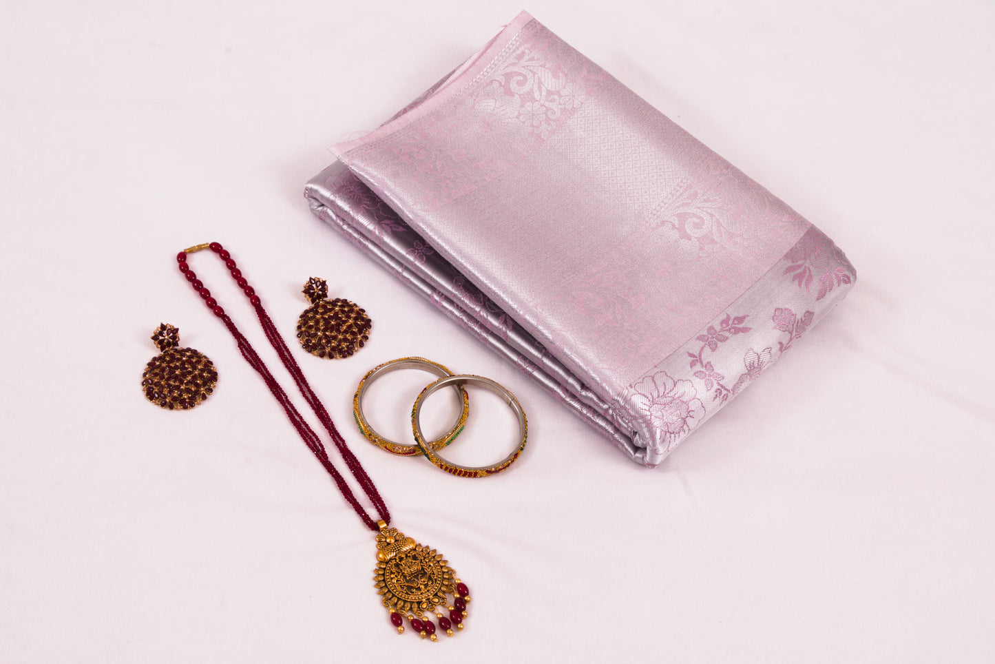Salem Venpattu Semi Silk Sarees – Opera Mauve – Soft Saree (6.5 Mts) – Fancy border - Soft Silk