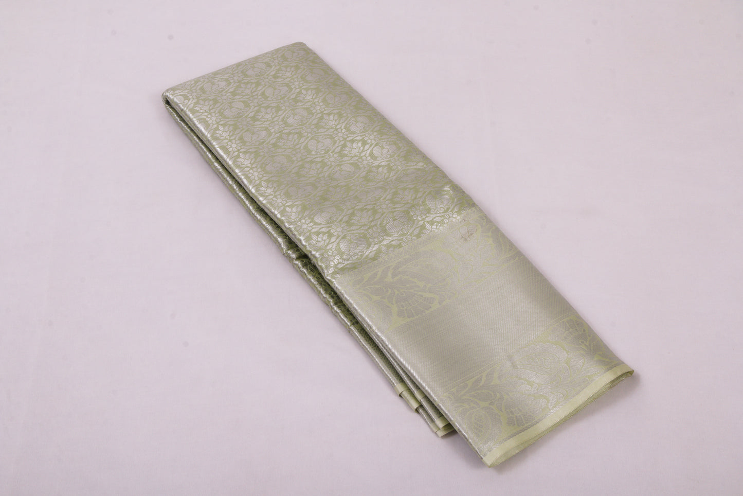 Salem Venpattu Semi Silk Sarees – Sage – Soft Saree (6.5 Mts) – Fancy border - Soft Silk – P000347348