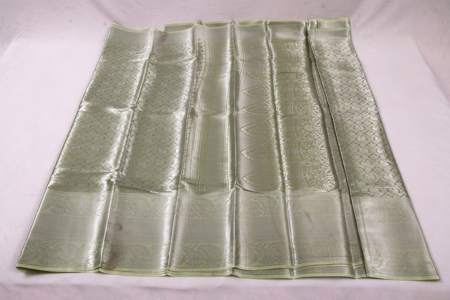Salem Venpattu Semi Silk Sarees – Sage – Soft Saree (6.5 Mts) – Fancy border - Soft Silk – P000347348