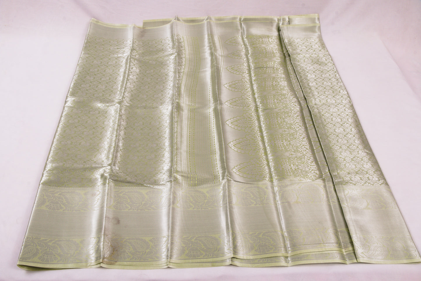 Salem Venpattu Semi Silk Sarees – Sage – Soft Saree (6.5 Mts) – Fancy border - Soft Silk – P000347348