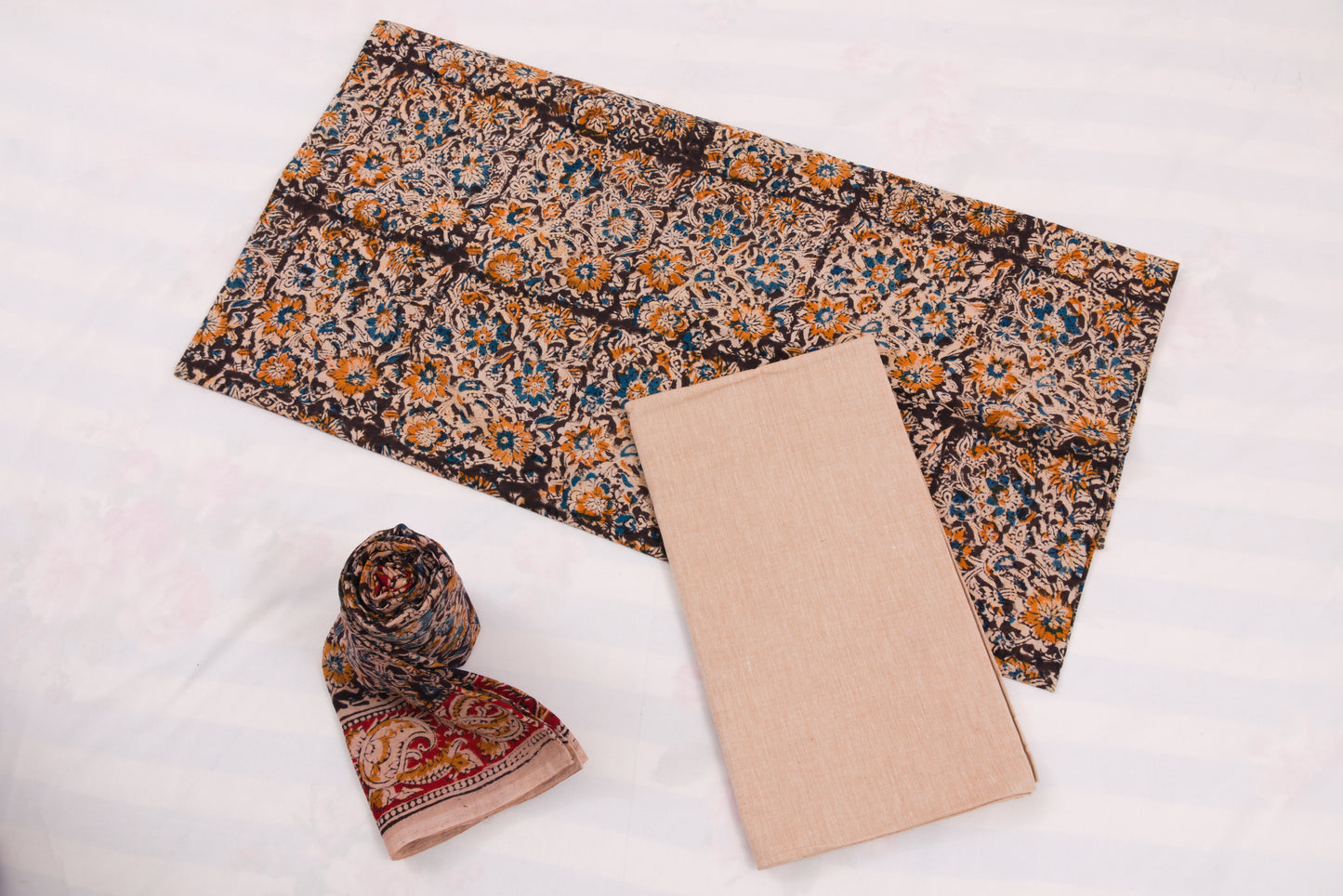 Kalamkari printed cotton salwar suit with dupatta