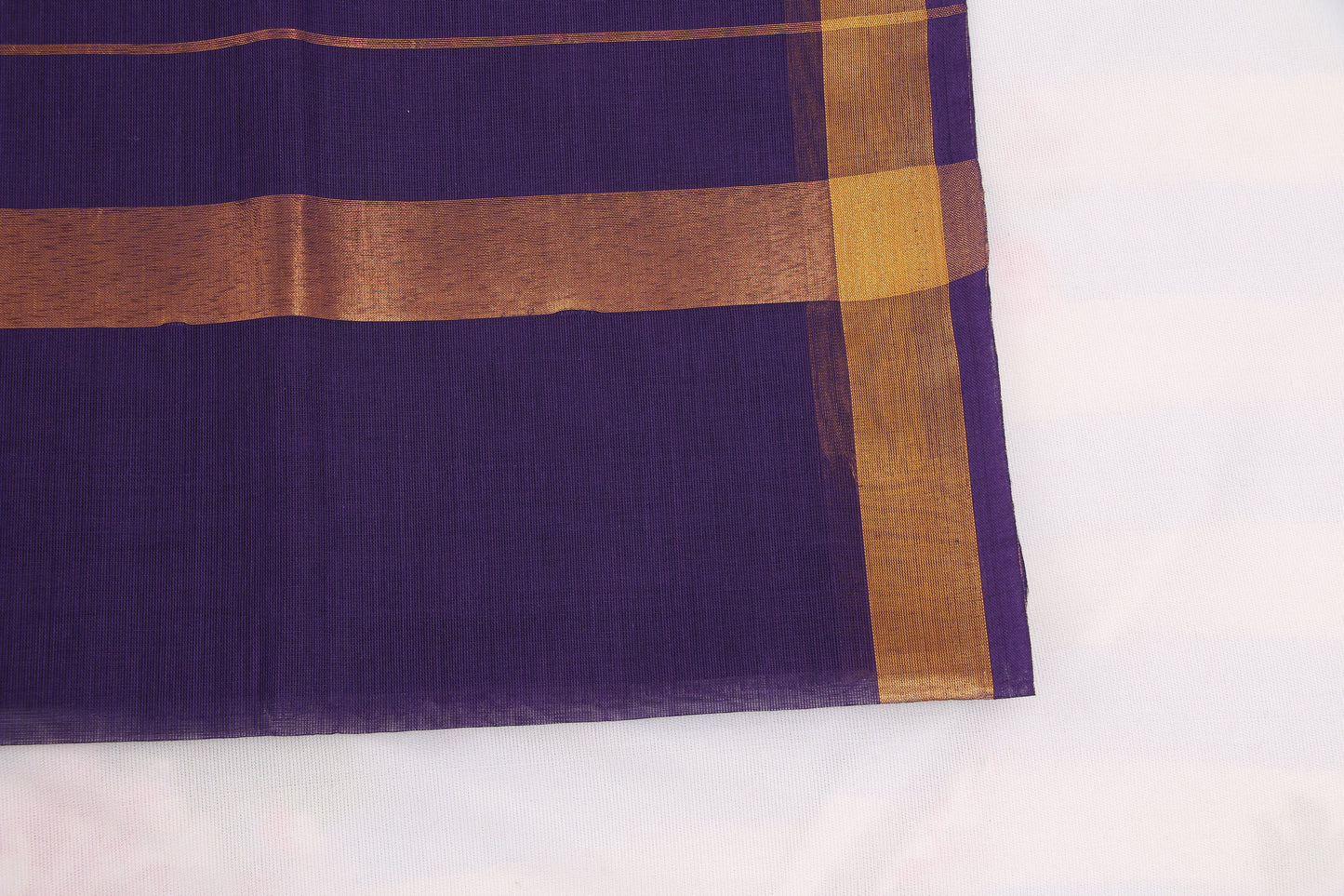 Pure cotton Venkatagiri saree in Violet with woven ikat border