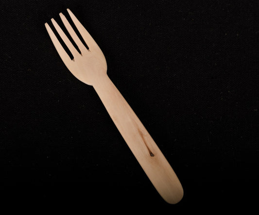 Udayagiri Cutlery – Wooden Fork – Perfect for Homes/Restaurants– Medium Size - Made with Deodar wood  - P00064/P00065 – Length - 6 inches