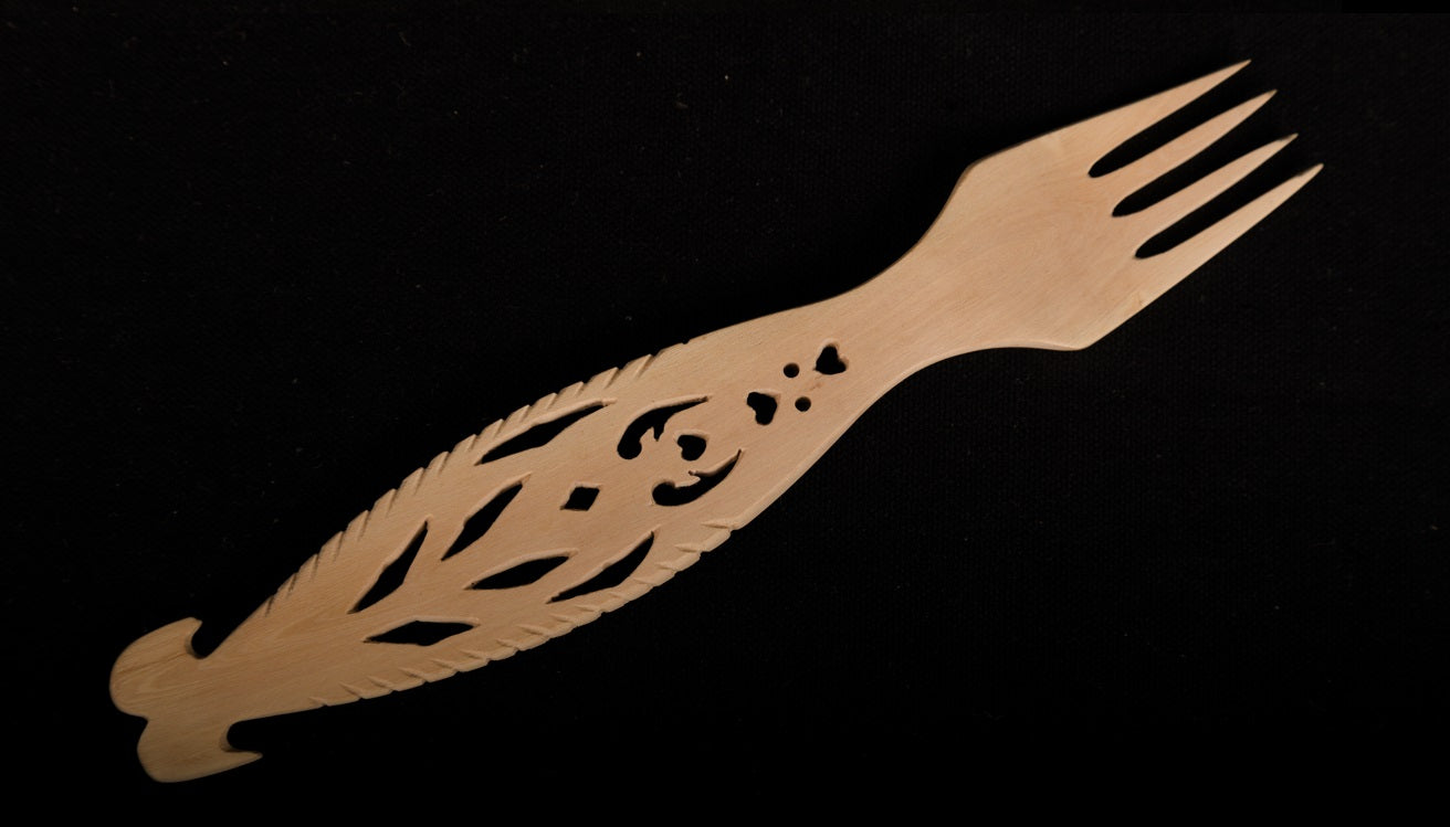Udayagiri Cutlery – Wooden Spoon and Fork Set– Perfect for Homes/Restaurants– Large Size - Made with Deodar wood - P00069 – Length - 9 inches