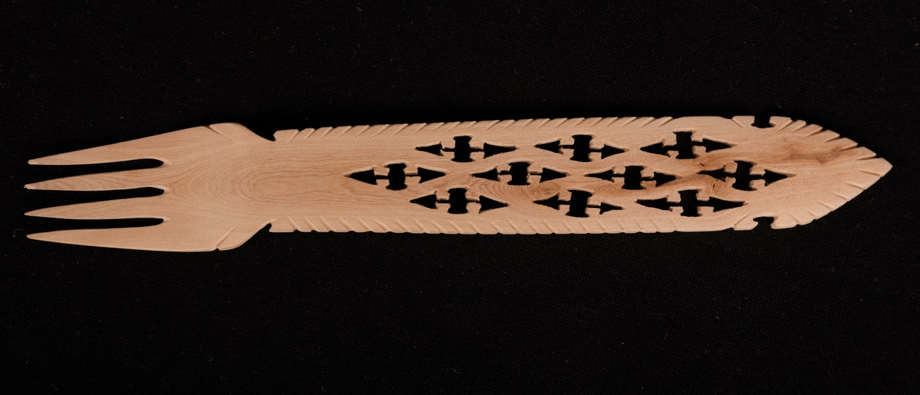 Udayagiri Cutlery – Salad Fork – Perfect for serving Salad and other culinary dishes in Homes/Restaurants– Large size - Made with Deodar wood - P00074 – Length - 11 inches h X 1.5 inches thick