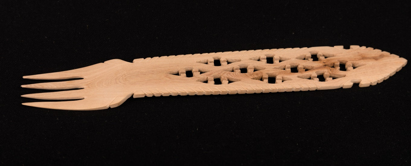 Udayagiri Cutlery – Salad Fork – Perfect for serving Salad and other culinary dishes in Homes/Restaurants– Large size - Made with Deodar wood - P00074 – Length - 11 inches h X 1.5 inches thick