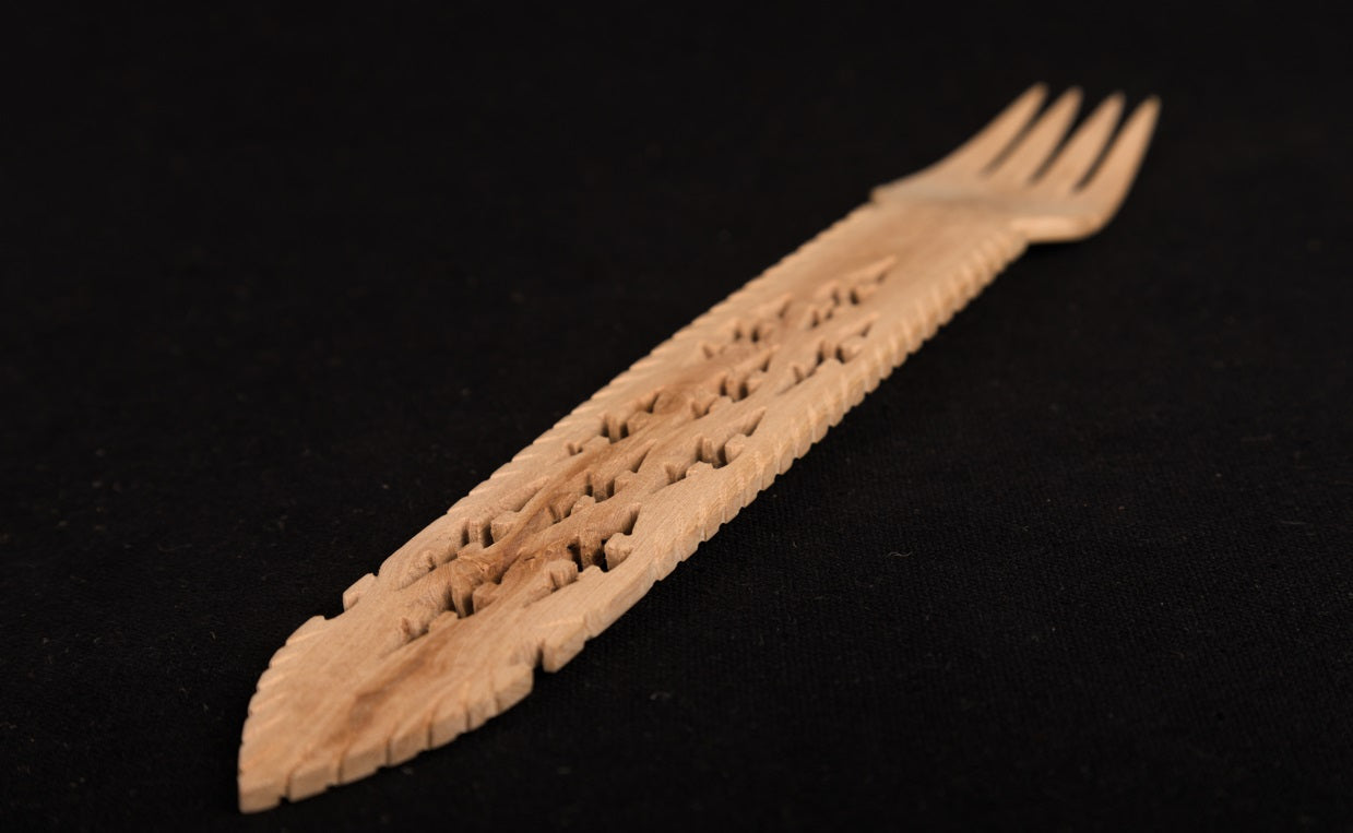 Udayagiri Cutlery – Salad Fork – Perfect for serving Salad and other culinary dishes in Homes/Restaurants– Large size - Made with Deodar wood - P00074 – Length - 11 inches h X 1.5 inches thick