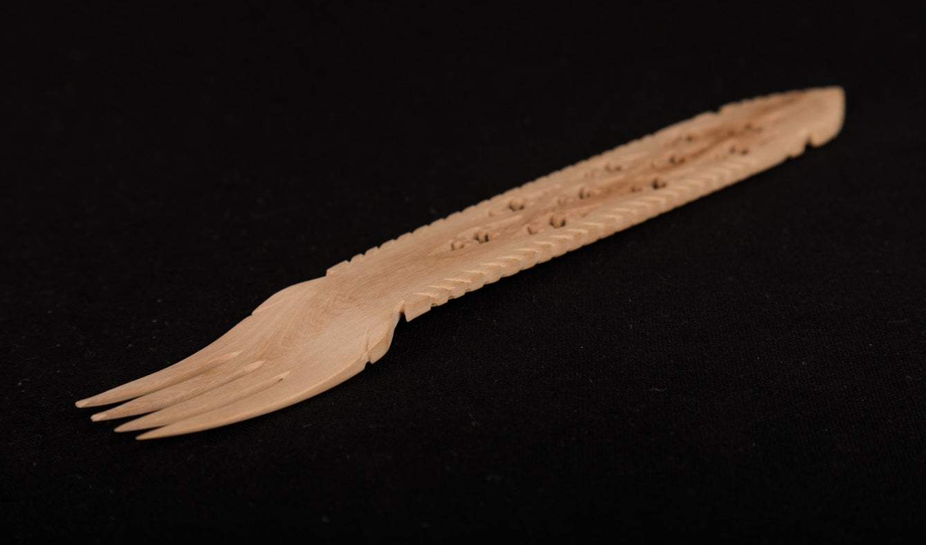 Udayagiri Cutlery – Salad Fork – Perfect for serving Salad and other culinary dishes in Homes/Restaurants– Large size - Made with Deodar wood - P00074 – Length - 11 inches h X 1.5 inches thick