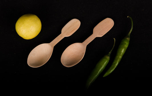 Udayagiri Cutlery – Wooden spoon – Perfect for serving ice cream in Homes/Restaurants– small size - Made with Deodar wood  - Single Spoon - P00076/77/78 – Length - 4 inches