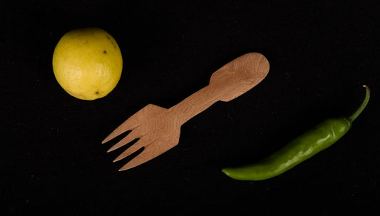 Udayagiri Cutlery – Wooden mini fork – Perfect for serving fruits in Homes/Restaurants– small size - Made with Deodar wood  - Single mini fork - P00079/80/81 – Length - 4 inches