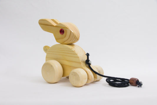 Channapatna Toys –Locally crafted –  Rabbit toy - For Kids / Home decoration / Office decor – Height – 6 inches -   P000191