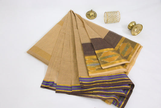 Venkatagiri Ikat Cotton Sarees with Pochampally Ikat border – 100% Cotton Sarees – Perfect for all occasions – P000237
