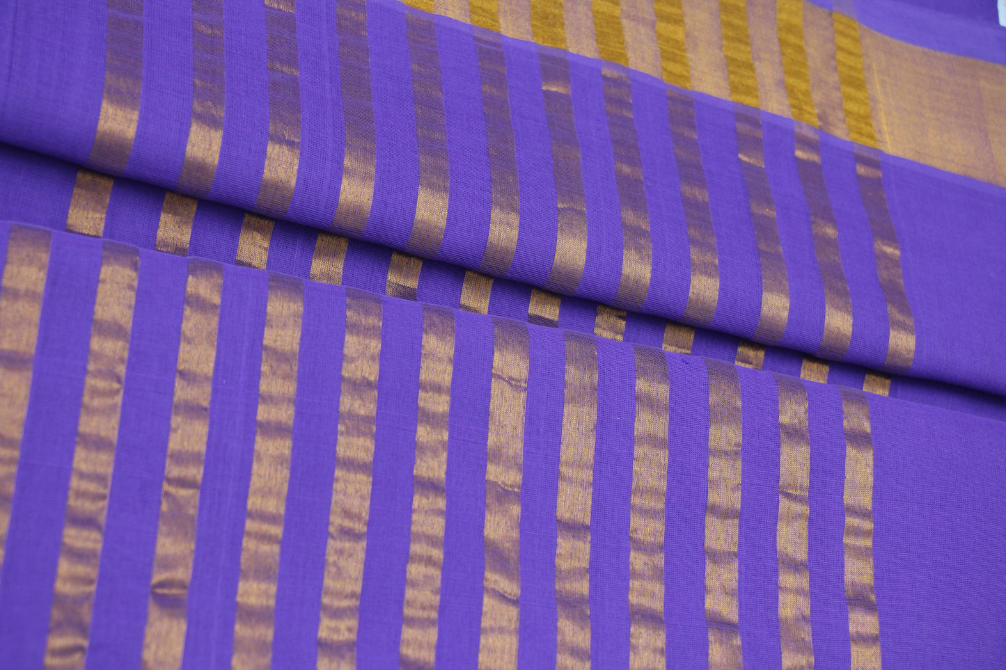 Venkatagiri Cotton Sarees – Dark Lavender - Bhutta design - 100% Cotton Sarees – Perfect for all occasions – P000244