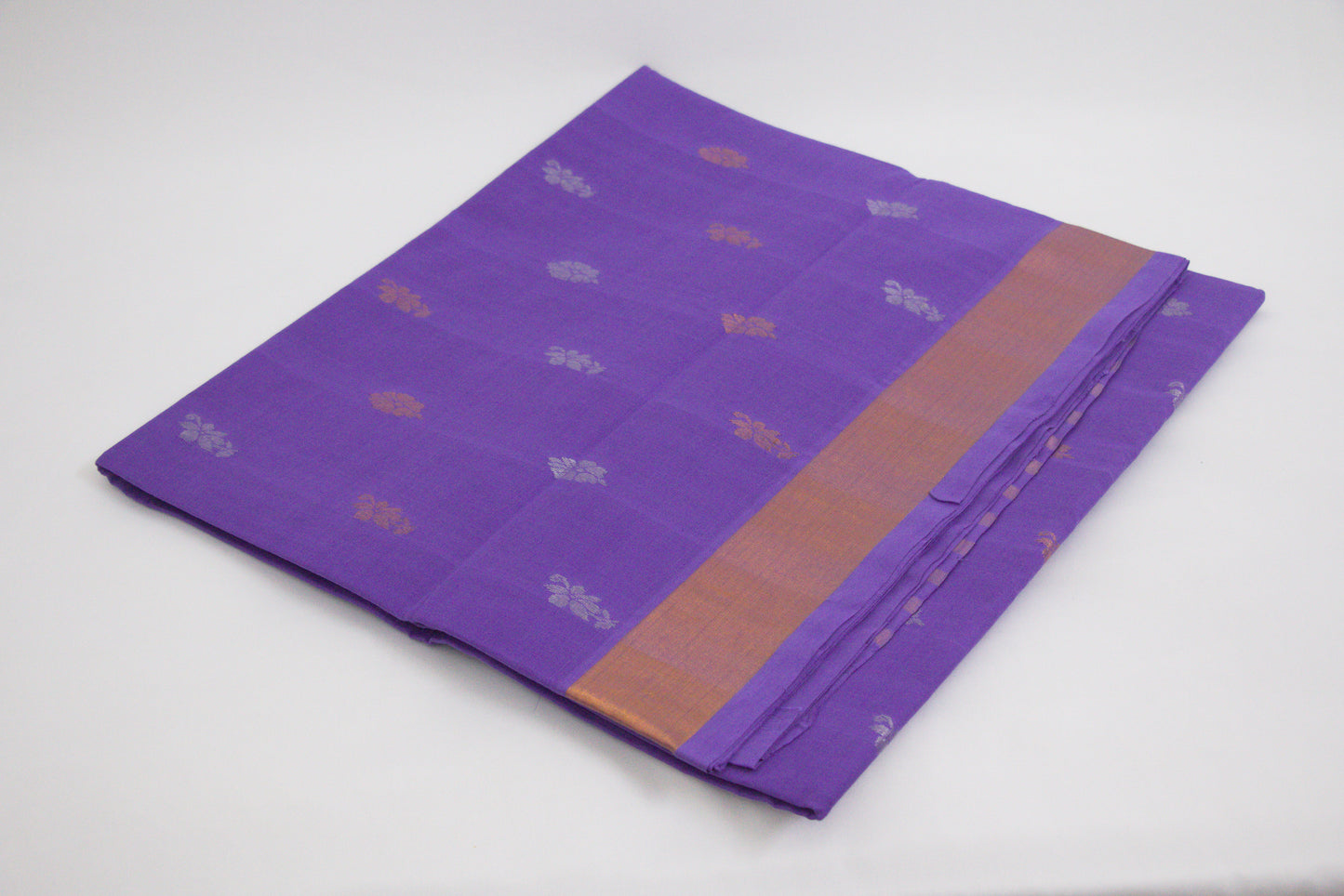 Venkatagiri Cotton Sarees – Dark Lavender - Bhutta design - 100% Cotton Sarees – Perfect for all occasions – P000244