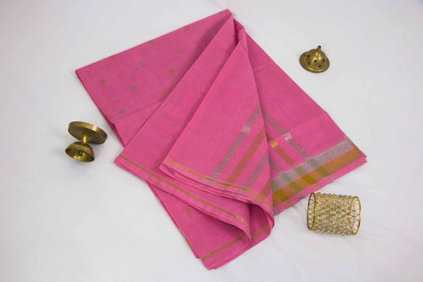 Venkatagiri Ikat Cotton Sarees – Cadillac Pink - Bhutta design - 100% Cotton Sarees – Perfect for all occasions – P000245