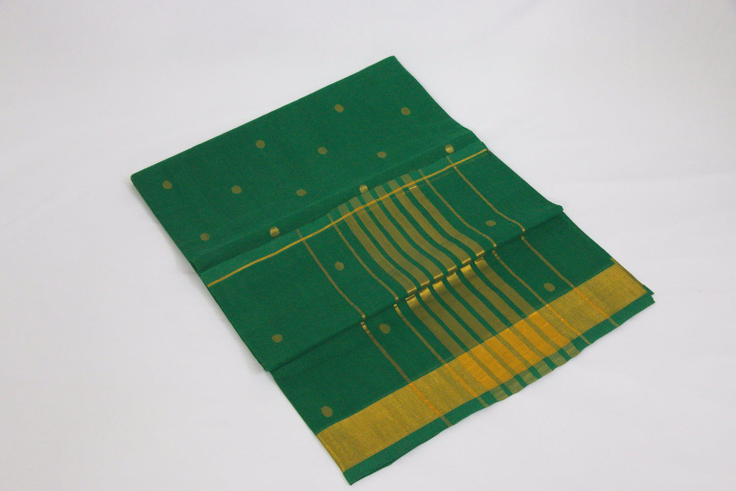 Venkatagiri Ikat Cotton Sarees with Pochampally Ikat border – Plantation color - Bhutta design - 100% Cotton Sarees – Perfect for all occasions – P000249