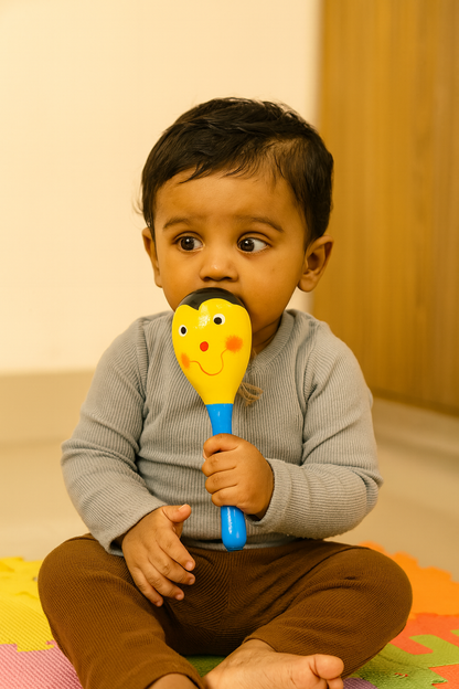 Kondapalli Wooden Toys –Locally crafted –Perfect gift for toddlers – Rattler - Naturally colored – P000312