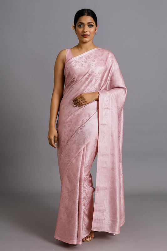 Salem Venpattu Semi Silk Sarees – Opera Mauve –  Soft Saree (6.5 Mts) – Fancy border - Soft Silk