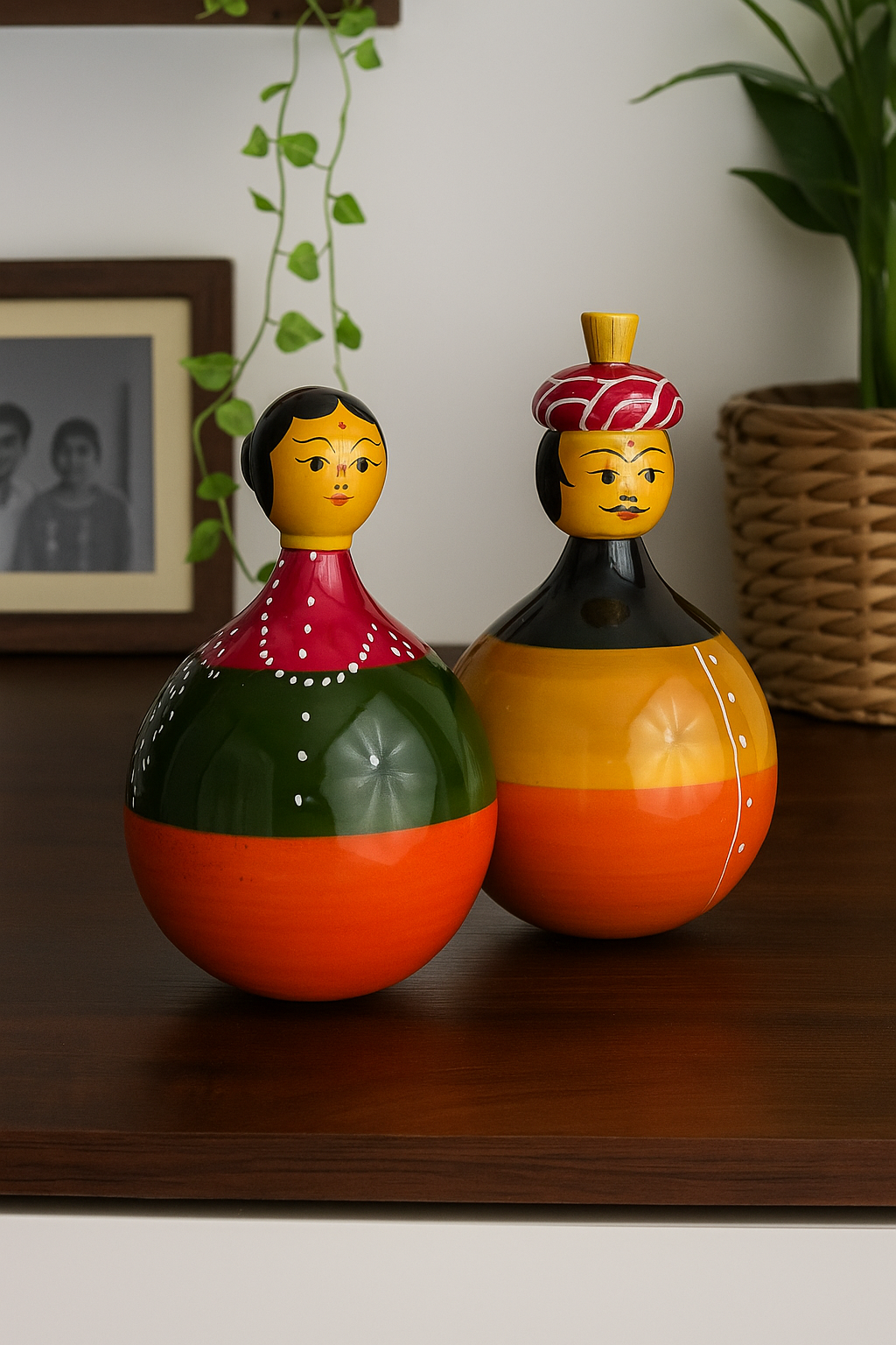 Channapatna Toys –Locally crafted –  Adisinodu - For Kids / Home decoration / Office decor -  P00154 / P00155