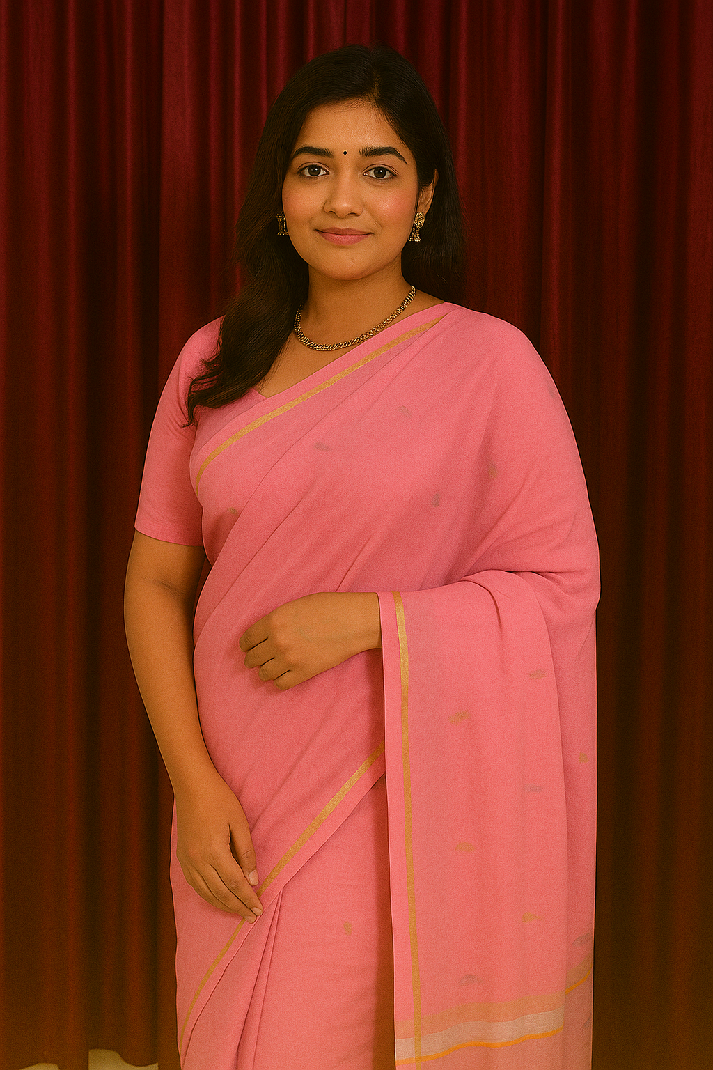 Venkatagiri Ikat Cotton Sarees  – Cadillac Pink - Bhutta design - 100% Cotton Sarees – Perfect for all occasions – P000245