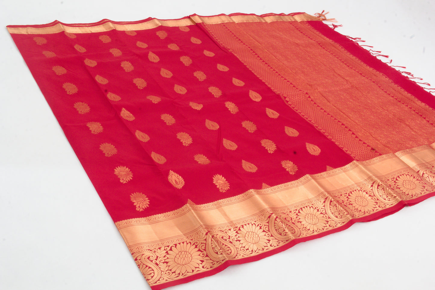 Salem Silk Sarees – Cherry color –  75% Pure Silk - Soft Silk –  P000271