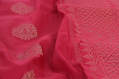 Salem Silk Sarees – Cherry color –  75% Pure Silk - Soft Silk –  P000271