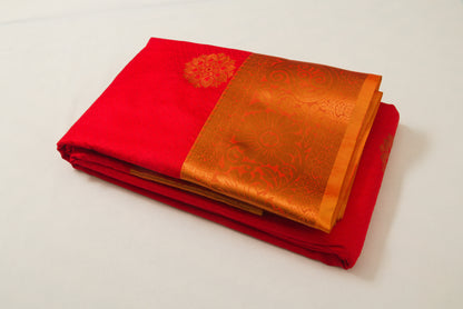 Dharmavaram Pattu Silk Saree – Art Silk -Emboss Bhutta – Big Bhutti saree - P00110