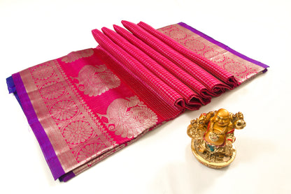 Original – 100% Pure Silk  - Venkatagiri Pattu Saree – Hand woven and handmade zari work – Silkmark certified - P00010